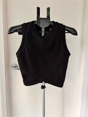 Weekday Black Asymmetric Crop Top